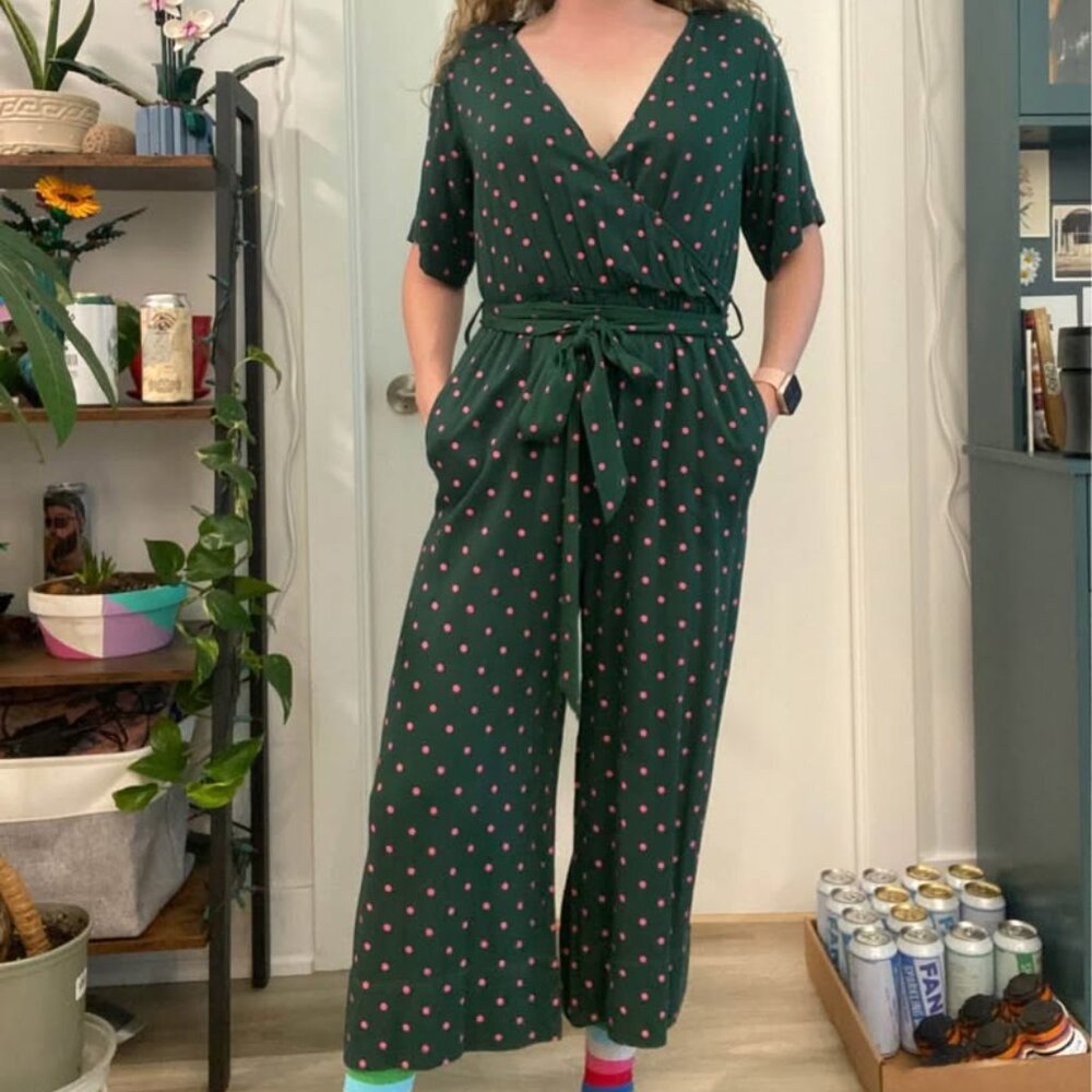 Ban.do Dark Green and Pink Women's S/M Jumpsuit